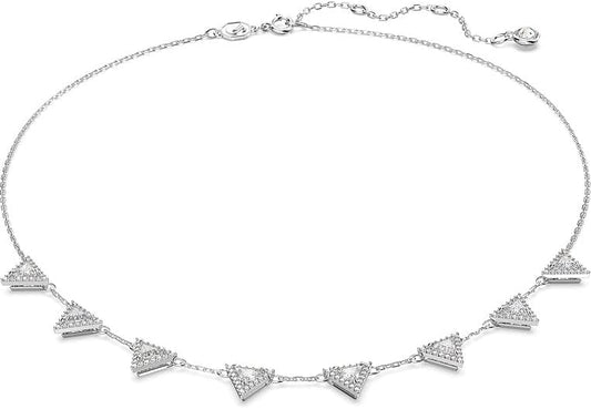 Swarovski Collar Ortyx, Talla triangular, Blanco, Baño de rodio