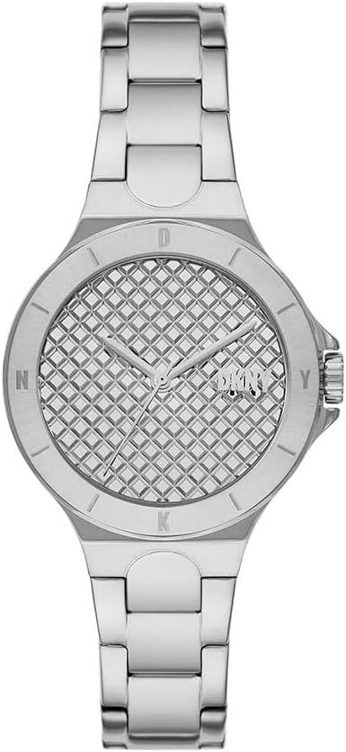 DKNY Chambers Reloj para Mujer, Movimiento de Cuarzo con Correa de Acero, Piel o Silicona