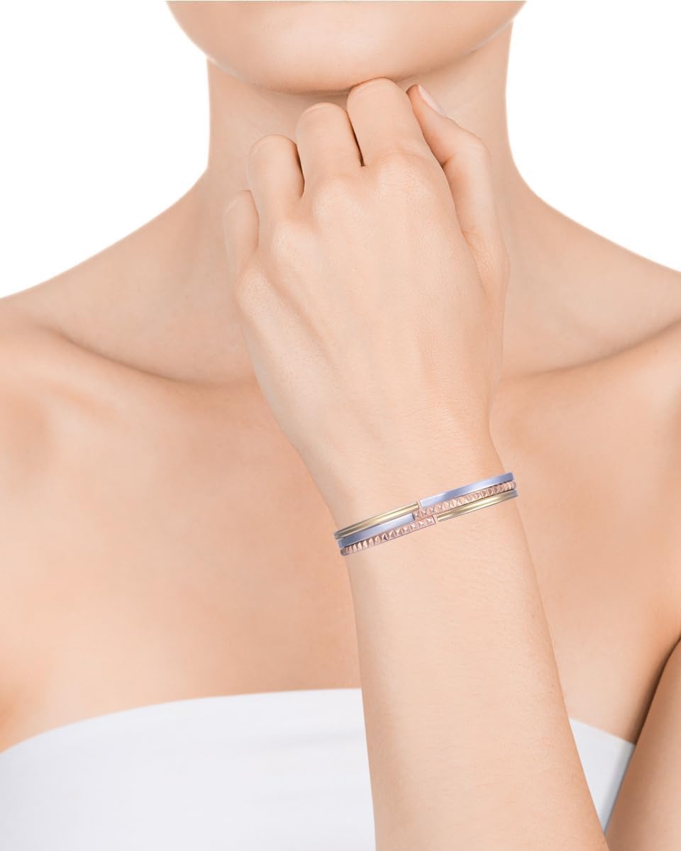 Pulsera para mujer rígida Chic de acero en Ip dorado y Ip rosa 14083P01019