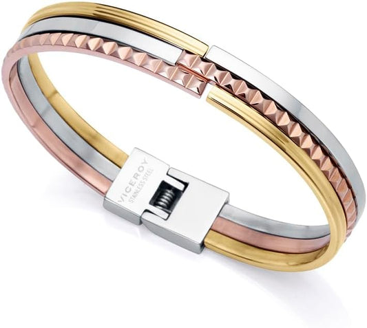 Pulsera para mujer rígida Chic de acero en Ip dorado y Ip rosa 14083P01019