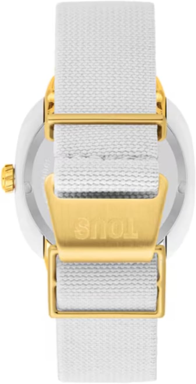 TOUS Reloj analógico de Acero IPG con Brazalete elástico Colección Osier (Blanco y Dorado) Ref. 3000138000
