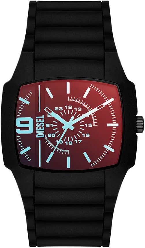Diesel Cliffhanger Reloj para Hombre, Movimiento de Cuarzo a Tres Agujas con Correa de Silicona, Acero Inoxidable o Piel