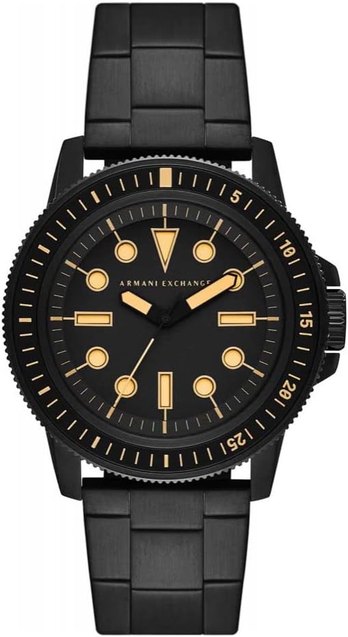 Armani Exchange Relojes para Hombre, Movimiento Fecha trifunción de Cuarzo y Caja de 44 mm con Correa de Acero