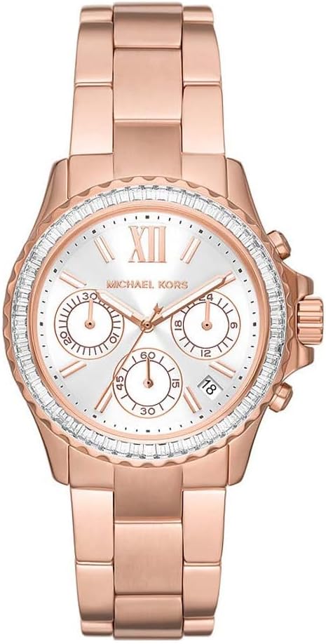 Michael Kors Everest Watch for Women, Quartz Chronograph Movement with Stainless Steel or Silicon Strap