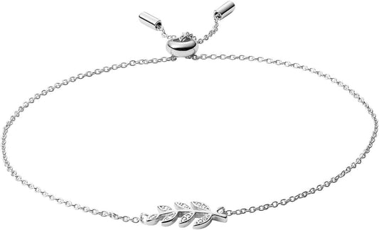 FOSSIL Pulsera de Mujer de Plata de Ley o Semipreciosa con Cierre de Langosta, Deslizante o Anilla Elástica