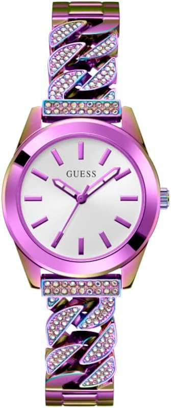 Guess Ladies 32mm Watch - Iridescent Bracelet Silver Dial Iridescent Case