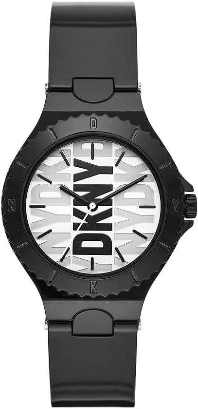 DKNY Chambers Reloj para Mujer, Movimiento de Cuarzo con Correa de Acero, Piel o Silicona