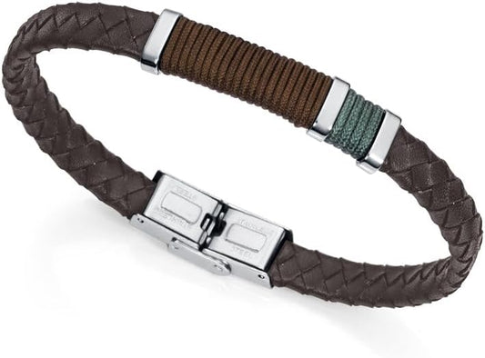 Viceroy PULSERA CUERO MARRÓN Y VERDE