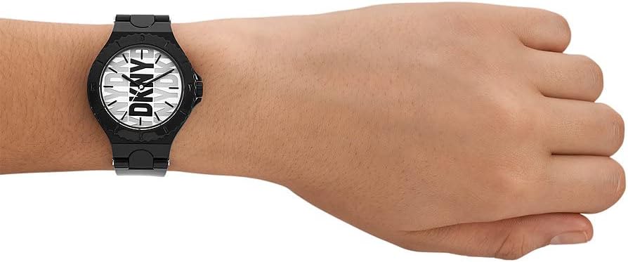 DKNY Chambers Reloj para Mujer, Movimiento de Cuarzo con Correa de Acero, Piel o Silicona