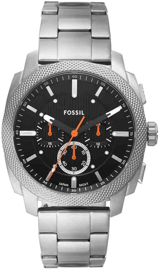 Fossil New Machine Watch for Men, 44mm Quartz Chronograph Movement with Stainless Steel