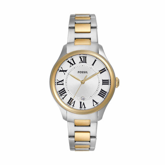 Fossil Gilmore Reloj Mujer, Movimiento de Cuarzo Tres Agujas Fecha con Correa de Acero Inoxidable o Cuero