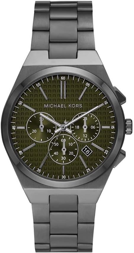 Michael Kors Reloj Runway para Hombre, Movimiento de Cuarzo a Tres Agujas con Fecha y Correa de Acero Inoxidable o PVC