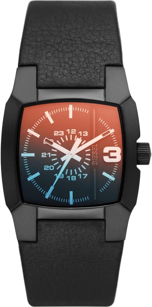 Diesel Cliffhanger Reloj para Hombre, Movimiento de Cuarzo a Tres Agujas con Correa de Silicona, Acero Inoxidable o Piel
