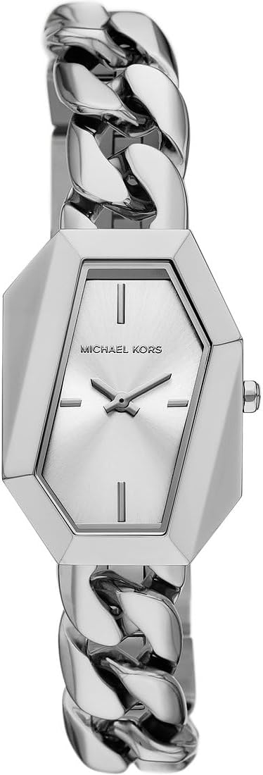 Michael Kors Reloj para mujer MK4879 plateado con esfera hexagonal