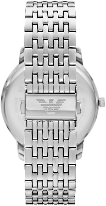 Emporio Armani Reloj para Hombre, Movimiento de Cuarzo y Caja de 42 mm con Correa de Acero, Piel o Silicona
