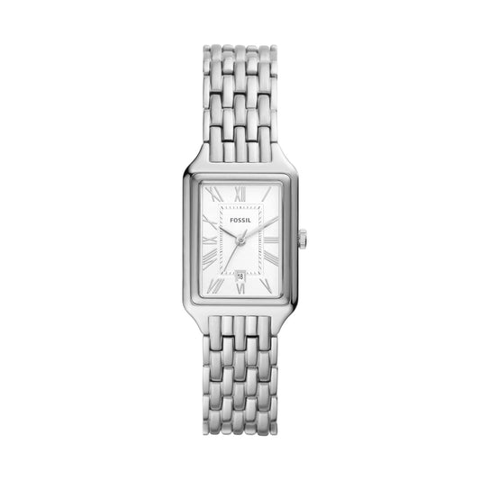 Fossil Reloj Raquel para Mujer, Movimiento de Cuarzo de Tres Agujas con Correa de Acero Inoxidable