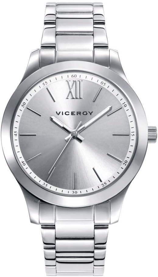 Viceroy 401068-03 - Reloj para Mujer Acero, Esfera Plateada