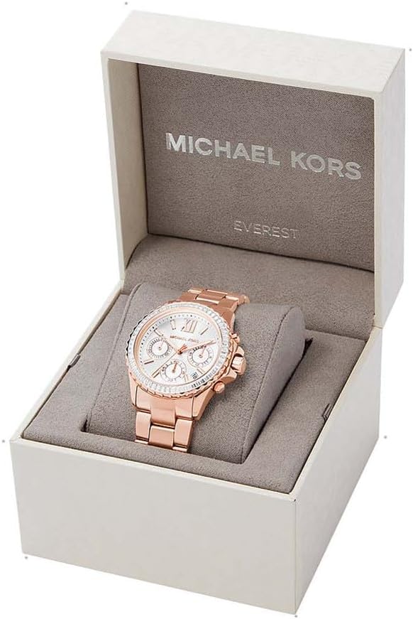 Michael Kors Everest Watch for Women, Quartz Chronograph Movement with Stainless Steel or Silicon Strap