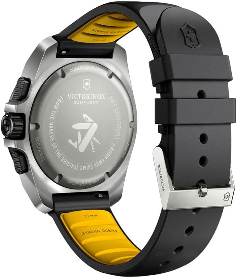 Victorinox I.N.O.X. Chrono - Reloj analógico de Cuarzo para Hombre, Resistente al Agua hasta 200 m, diámetro de la Caja: 43 mm, Correa de 21 mm