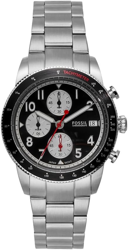 Fossil Reloj Analógico para Hombres de Cuarzo con Correa en Acero Inoxidable FS6045