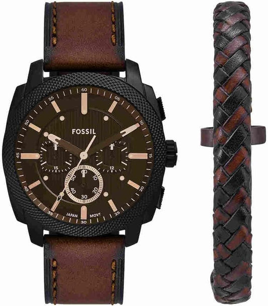 Fossil New Machine Watch for Men, 44mm Quartz Chronograph Movement with Stainless Steel