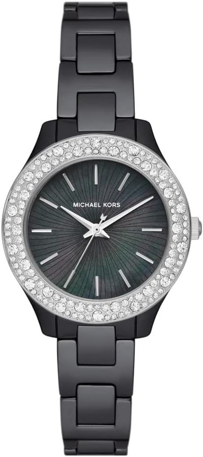 Michael Kors Reloj Liliane para Mujer, Movimiento de Cuarzo de Tres Agujas con Correa de Acero Inoxidable o cerámica