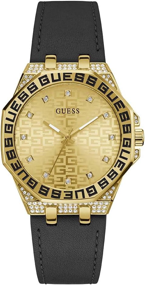 Guess Ladies 38mm Watch - Brown Strap Rose Gold Dial Rose Gold Tone Case