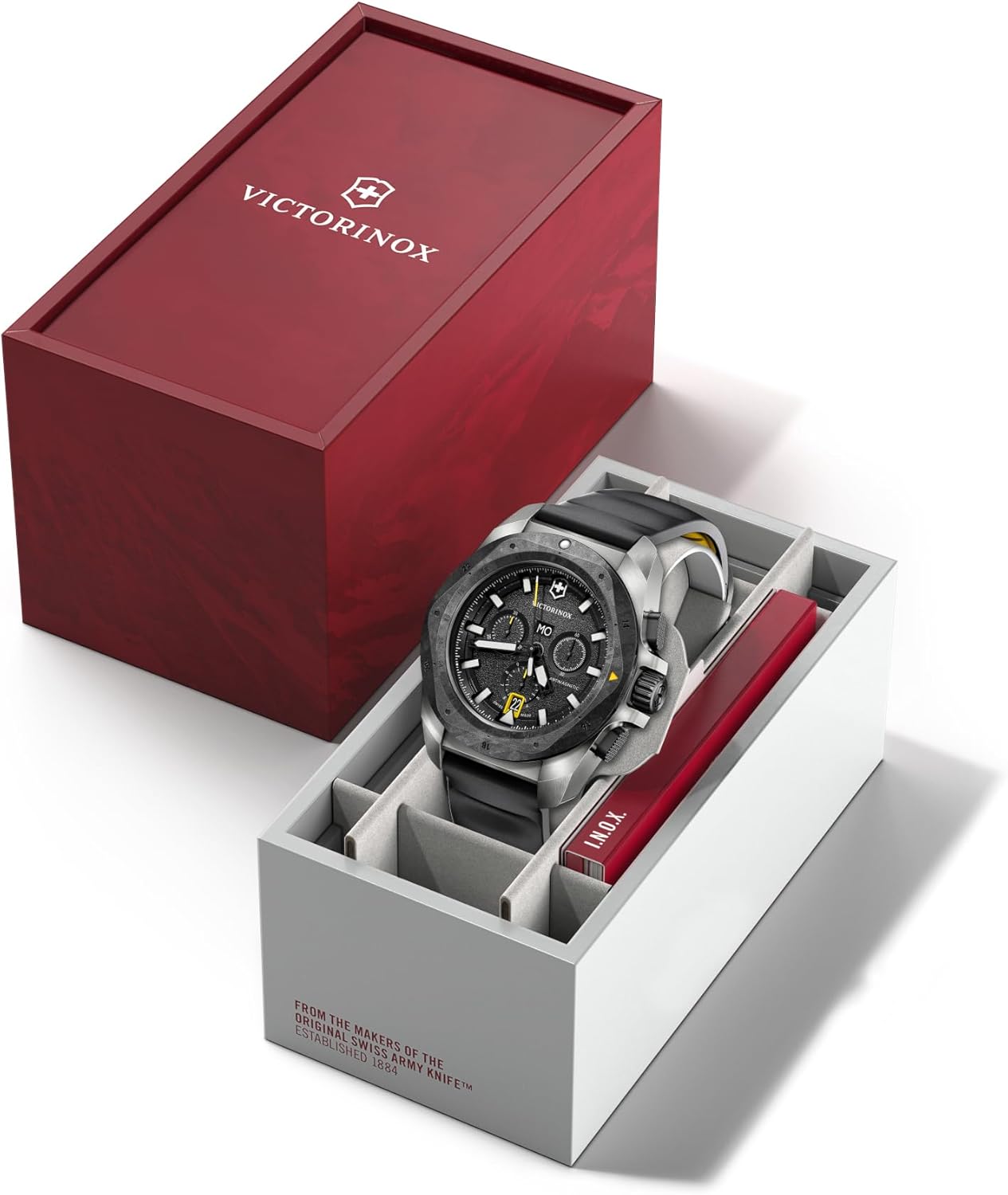 Victorinox I.N.O.X. Chrono - Reloj analógico de Cuarzo para Hombre, Resistente al Agua hasta 200 m, diámetro de la Caja: 43 mm, Correa de 21 mm