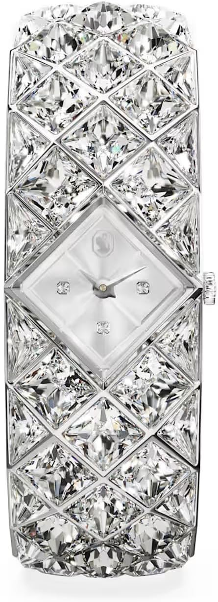 Swarovski Reloj Curiosa Bangle 572 Pulsera de Cristal, Tono Plateado, Acero Inoxidable