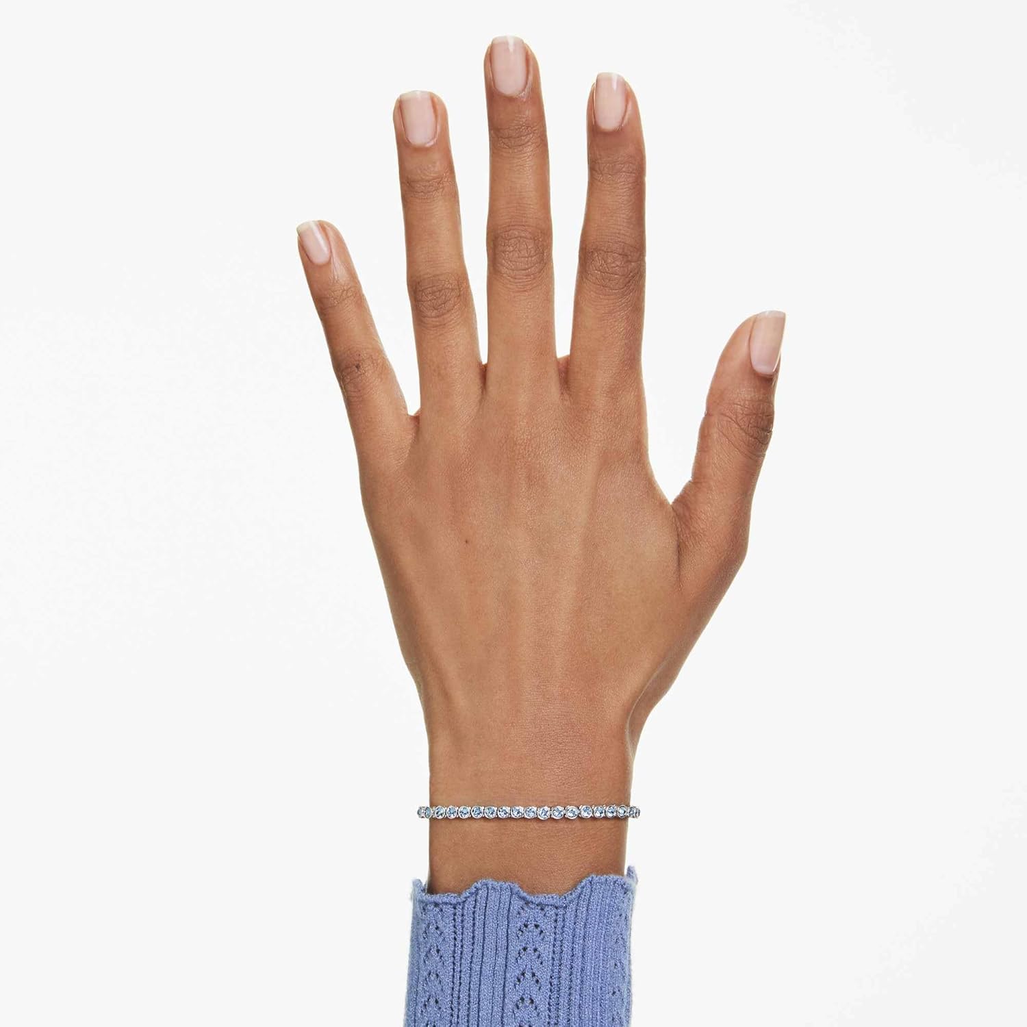 Swarovski Pulsera Tennis Imber Emily, Talla redonda, Azul, Baño de rodio