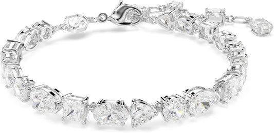 Swarovski Pulsera Mesmera, Tallas mixtas, Blanca, Baño de rodio