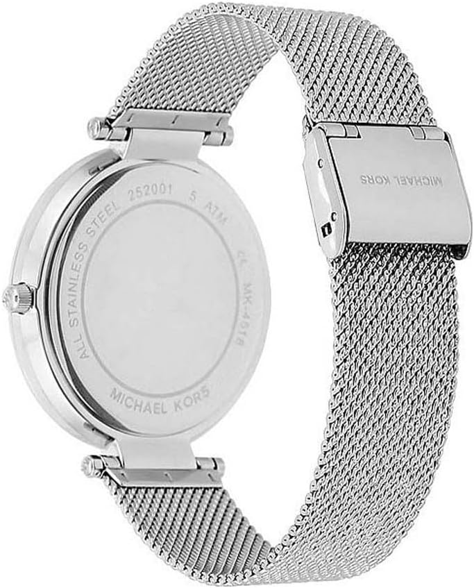 Michael Kors Reloj Darci para Mujer, Movimiento de Cuarzo de Tres Agujas en Tono Plateado con Correa de Acero Inoxidable