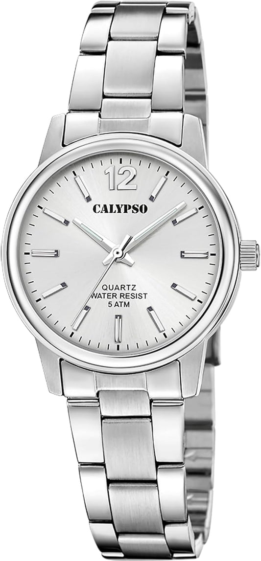 CALYPSO Reloj Mujer K5865/2 Basic Caja de Acero Inoxidable 316l Plateado
