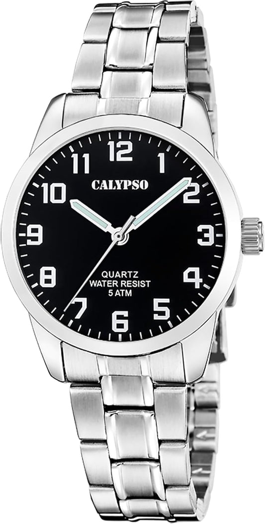 CALYPSO Reloj Mujer K5867/4 Basic Caja de Acero Inoxidable 316l Plateado Correa de Acero Inoxidable 316l Plateado