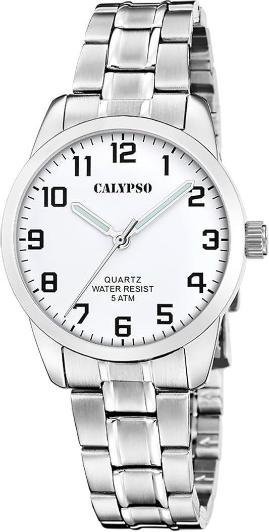 CALYPSO Reloj Mujer K5867/1 Basic Caja de Acero Inoxidable 316l Plateado Correa de Acero Inoxidable 316l Plateado