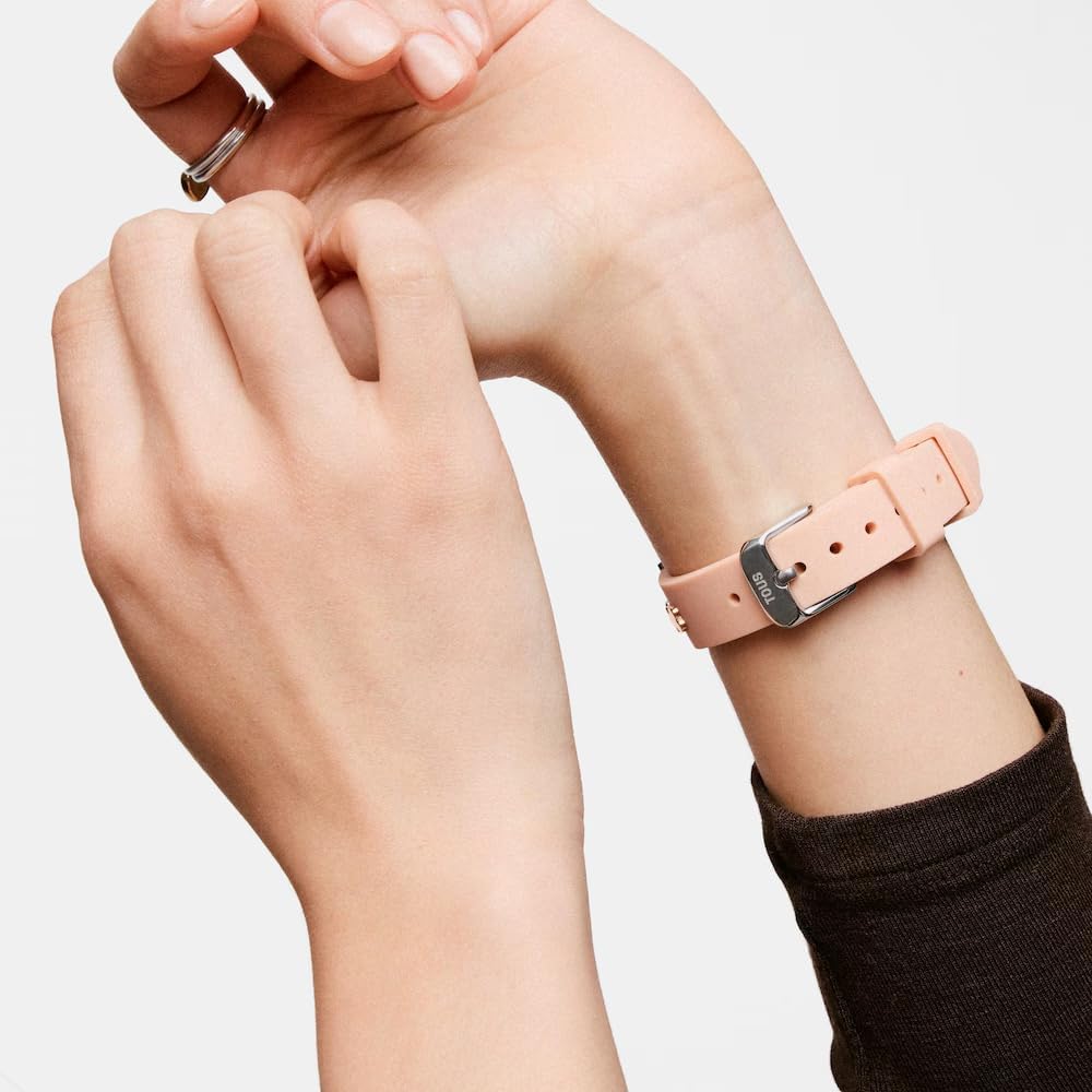 TOUS XPRESURSLF Digital Watch Silicone Strap with Case and Buckle Stainless Steel IPG