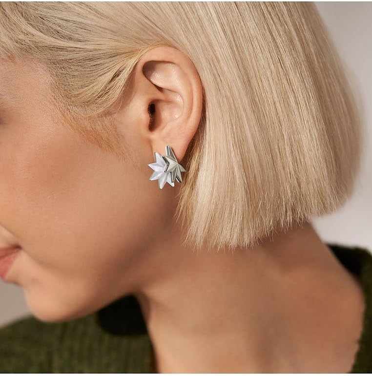 Skagen Pendientes para mujer en acero inoxidable o semipreciosos en tono plateado con cierre de poste