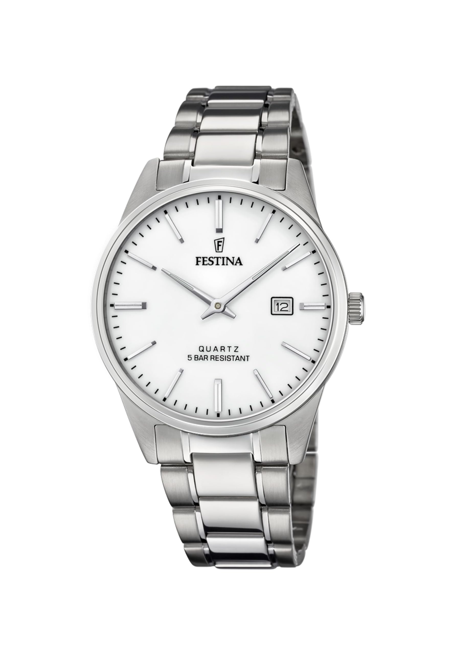 Festina Reloj Hombre Acero Clasico Caja de Acero Inoxidable Correa de Acero Inoxidable Plateado