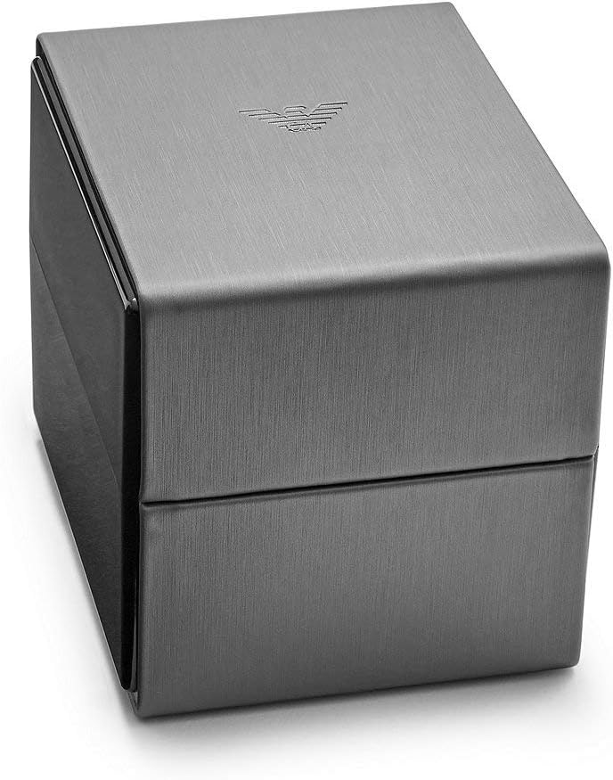 Emporio Armani Reloj para Mujer, Caja Rectangular de 22mm Movimiento de Cuarzo a Dos Agujas con Correa de Acero o Piel