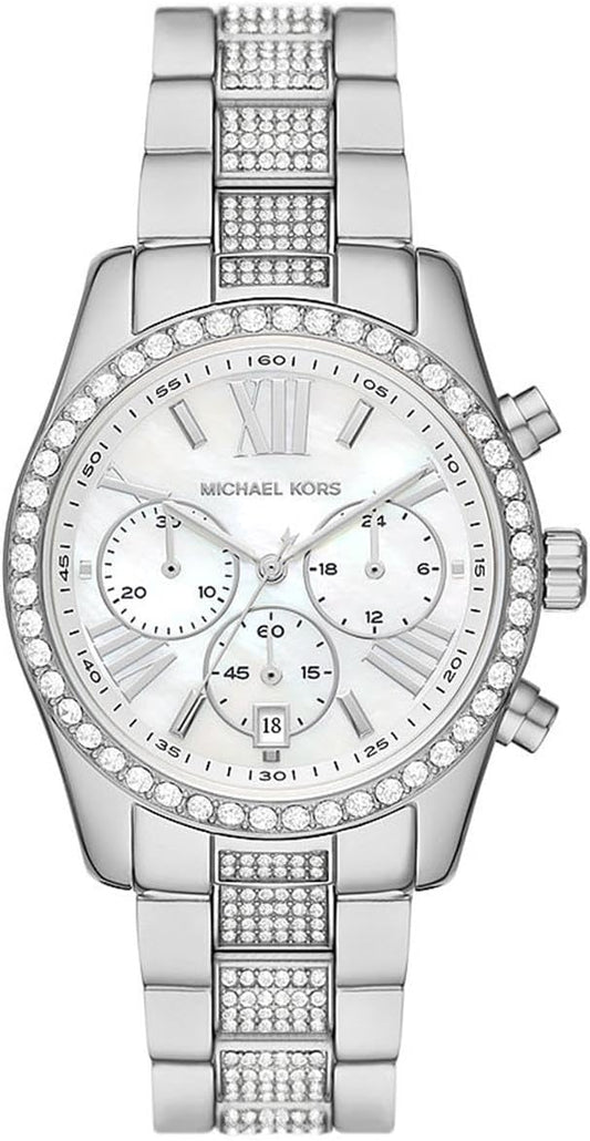 Michael Kors Reloj Lexington para Mujer, Movimiento cronógrafo de Cuarzo con Correa de Acero Inoxidable