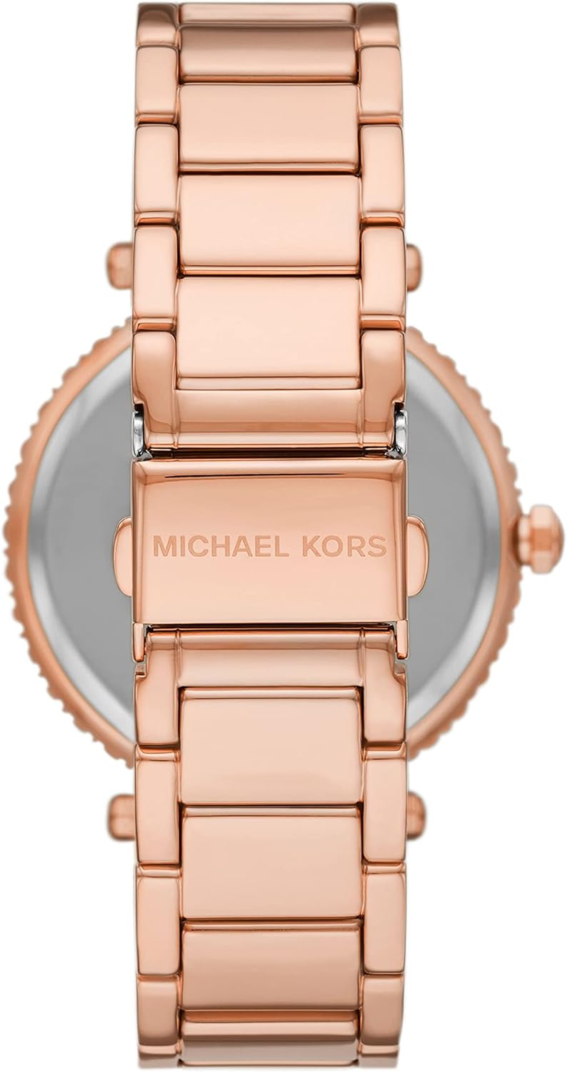 Michael Kors Reloj Parker para Mujer, Movimiento trifásico de Cuarzo con Correa de Acero o Piel