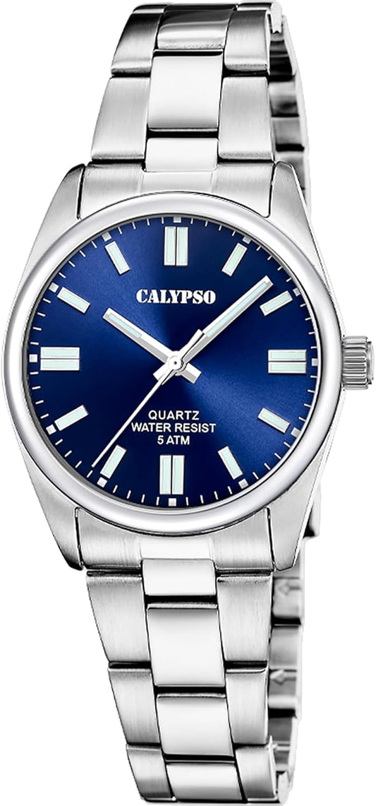 CALYPSO Reloj Mujer K5863/3 Basic Caja de Acero Inoxidable 316l Plateado