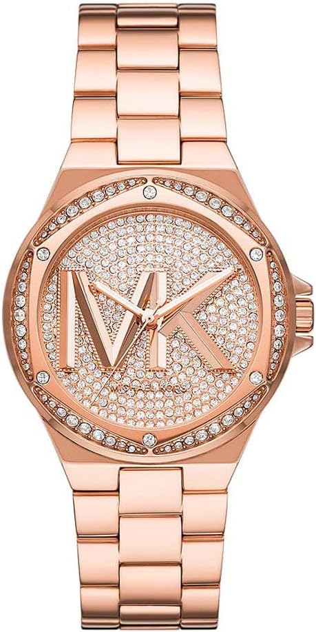 Michael Kors Reloj Lennox para Mujer, Movimiento de Cuarzo a Tres Agujas en Tono Oro Rosa con Correa de Acero Inoxidable