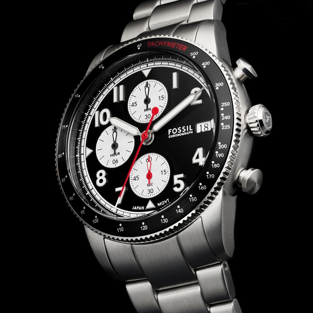 Fossil Reloj Analógico para Hombres de Cuarzo con Correa en Acero Inoxidable FS6045