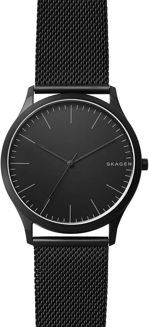 Skagen Jorn Reloj para Hombre, Movimiento de Cuarzo a Tres Agujas con Correa de Acero o Piel