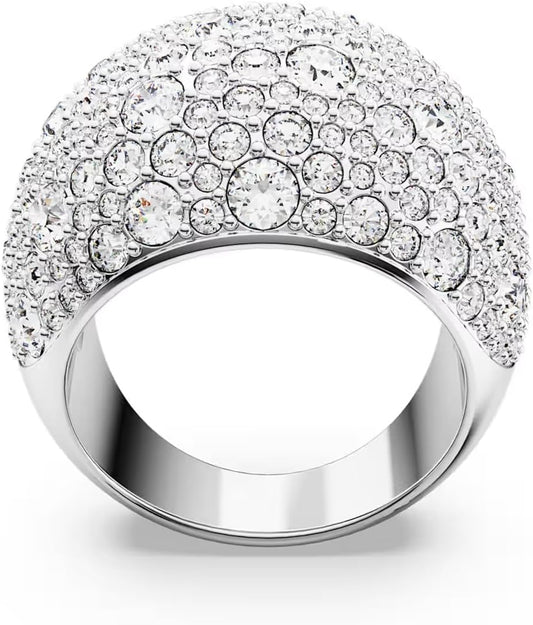 Swarovski Sublima Luna - Anillo de cóctel de luna chapado en rodio para mujer, talla 50, blanco, talla única, cristal, sin piedra preciosa, talla única, Cristal, Sin piedras preciosas