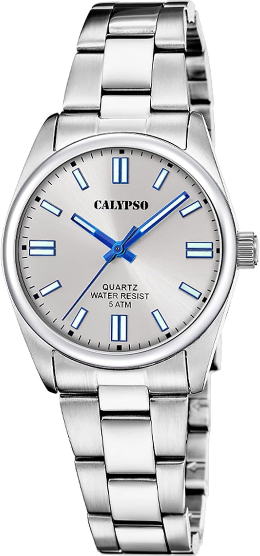 CALYPSO Reloj Mujer K5863/2 Basic Caja de Acero Inoxidable 316l Plateado