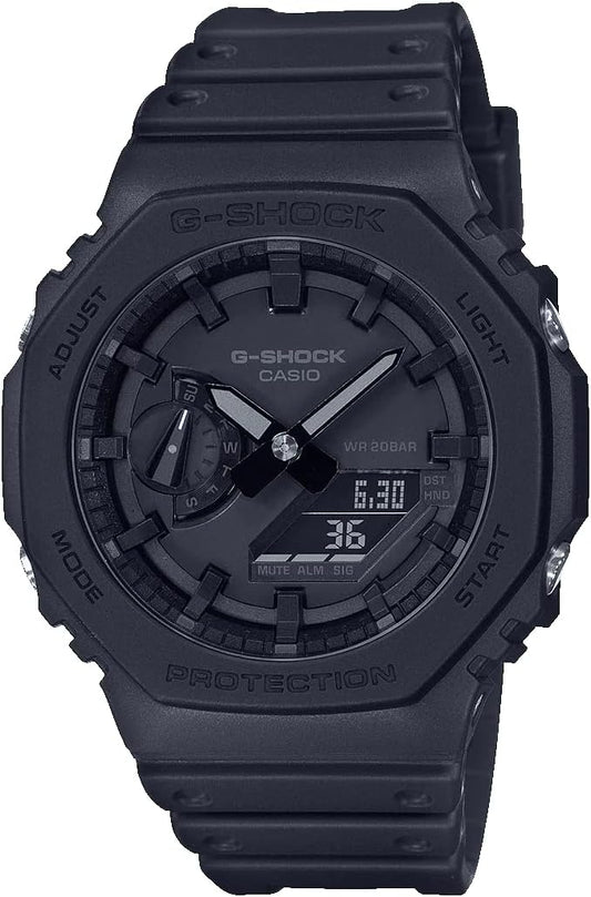 Casio Reloj Cuarzo Hombre 45.40mm con dial Análogico-Digital Negro y Correa de Plastic/Resin Strap Negro GA-2100-1A1ER