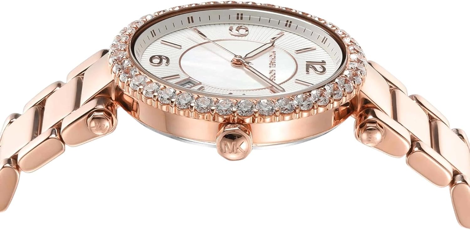 Michael Kors Reloj Parker para Mujer, Movimiento trifásico de Cuarzo con Correa de Acero o Piel