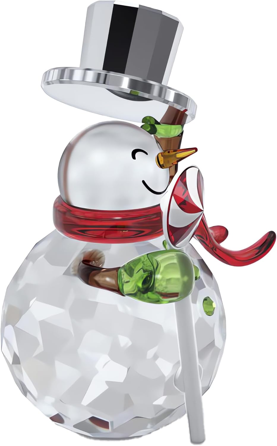 Swarovski Holiday Cheers Muñeco de Nieve Dulcis, Detalles Verdes, Rojos y Metálicos
